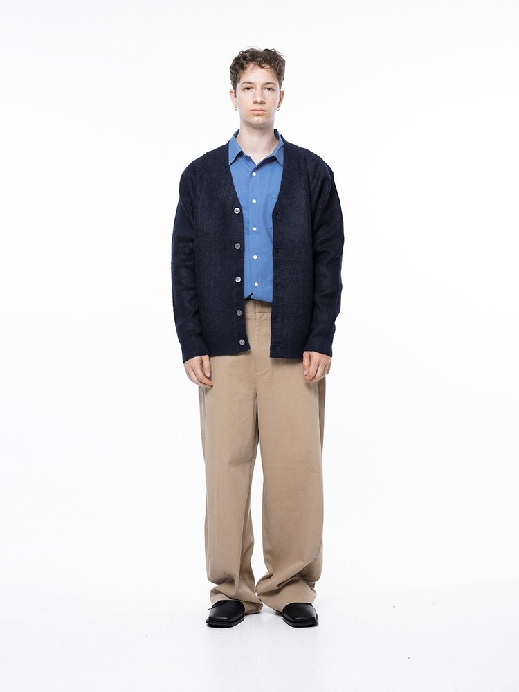 Dense Hazzy Y-neck Cardigan - Navy /M243OT01NY