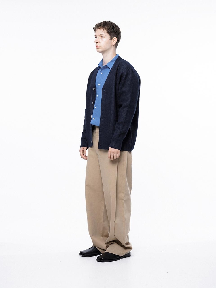 Dense Hazzy Y-neck Cardigan - Navy /M243OT01NY