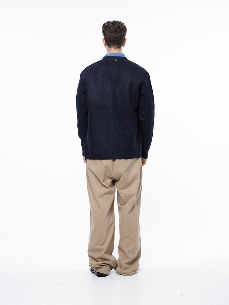 Dense Hazzy Y-neck Cardigan - Navy /M243OT01NY