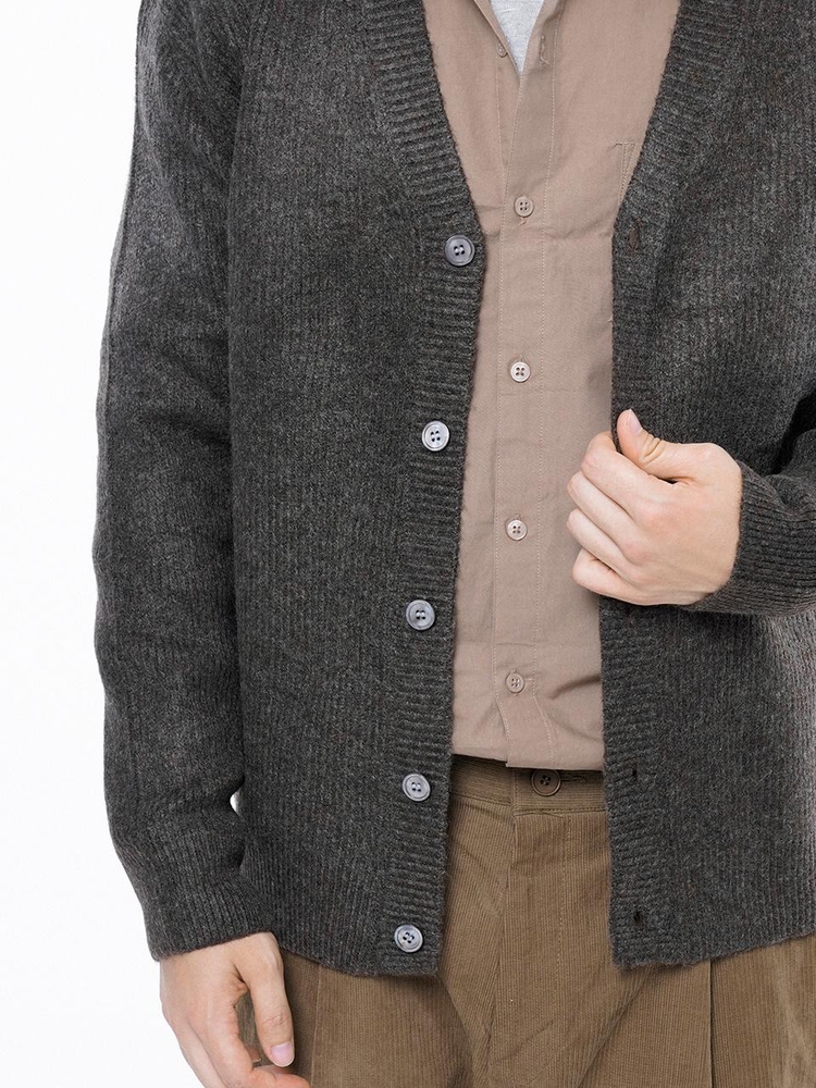 Dense Hazzy Y-neck Cardigan - Brown /M243OT01BR