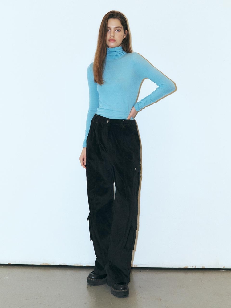 Layered Turtleneck T-Shirt, Sky Blue