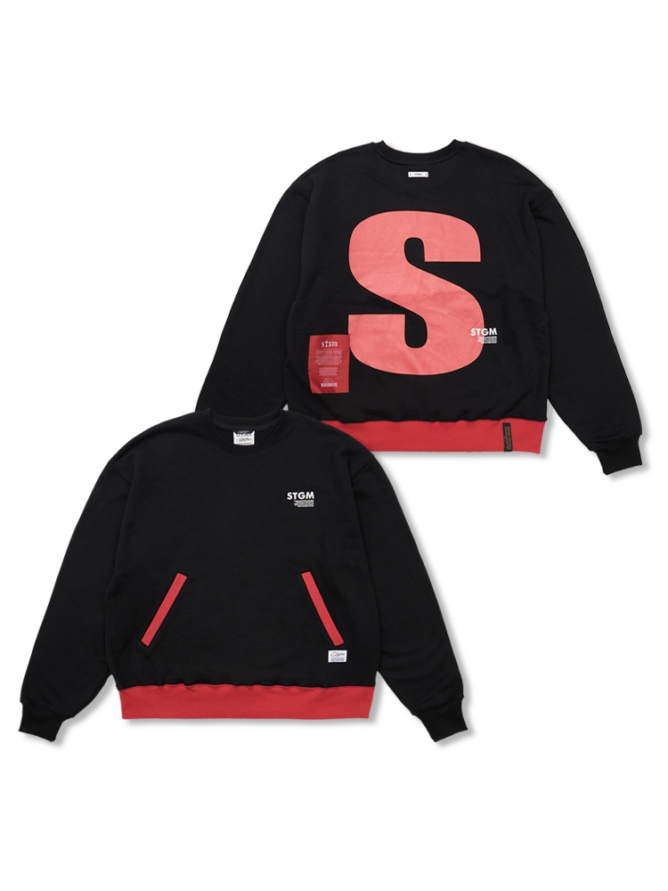 Capital S Oversized Crewneck Black