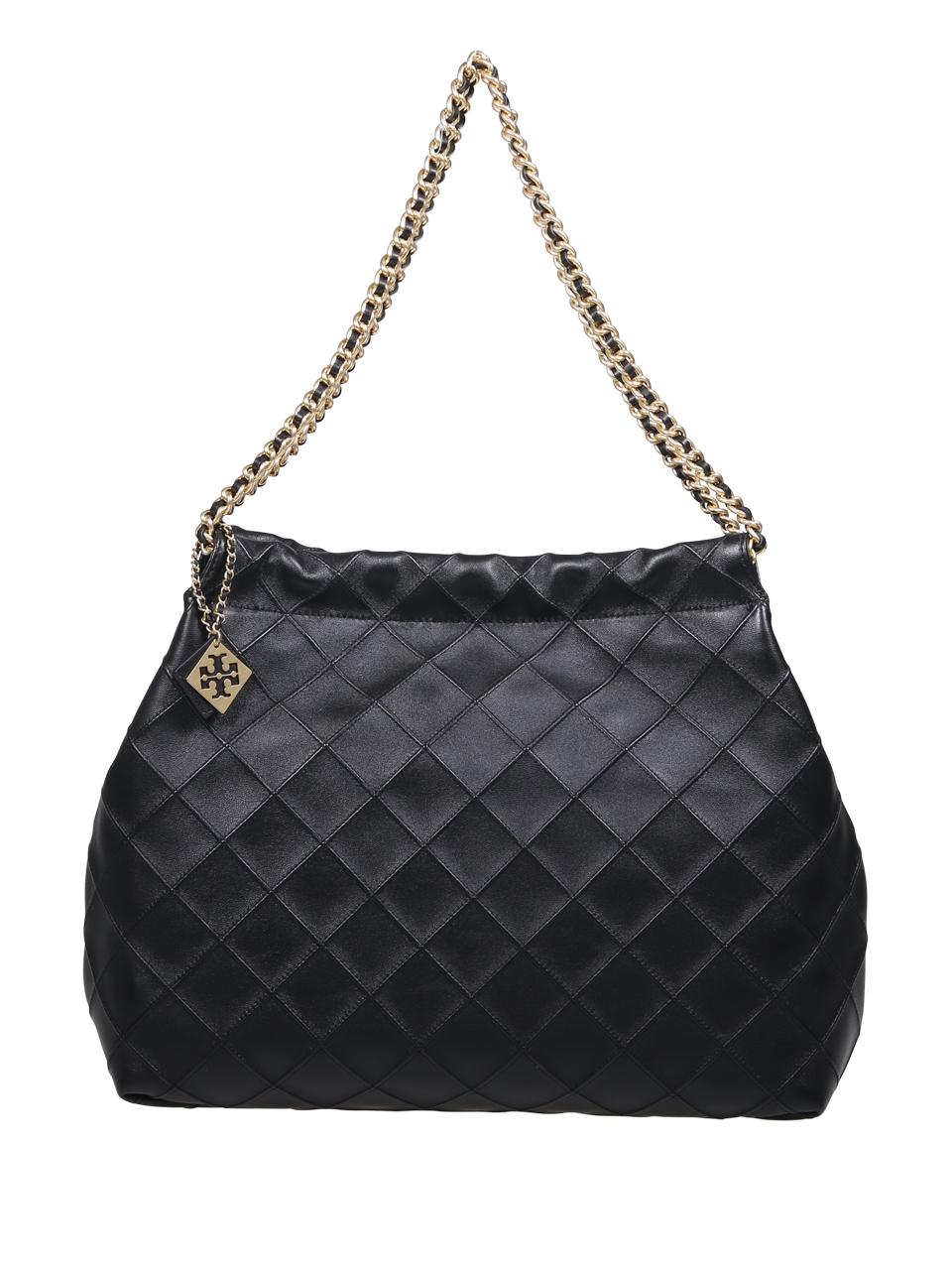 Tory Burch FW24 FLEMING SOFT DRAWSTRING HOBO BAG 154572 Black