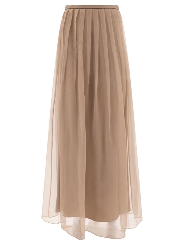 브루넬로쿠치넬리 FW24 Maxi Pleated skirt MF940G3538C8941 Beige