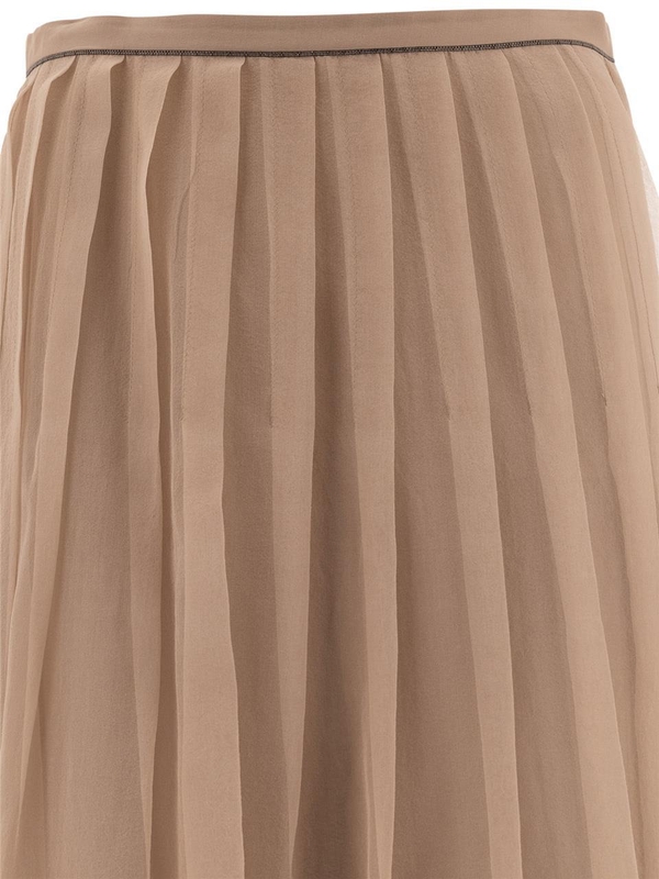 브루넬로쿠치넬리 FW24 Maxi Pleated skirt MF940G3538C8941 Beige