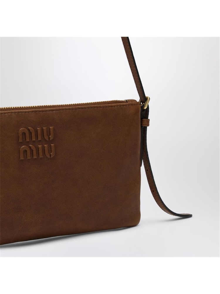 미우미우 FW24 Miu Miu Brown nappa mini pouch 5NI007EFX Brown