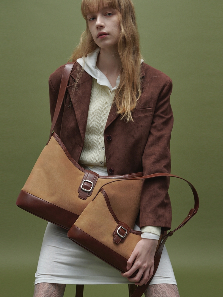 veil bag - suede chestnut