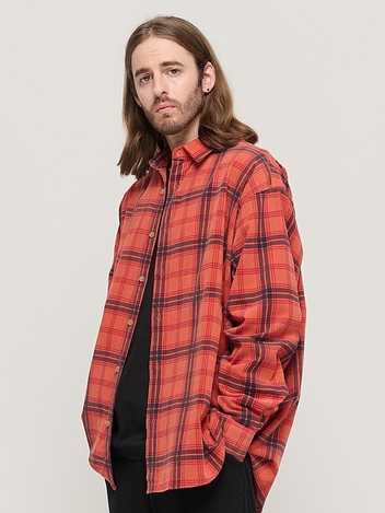 CORDUROY CLASSIC LOOSE FIT CHECK SHIRT (PINK)