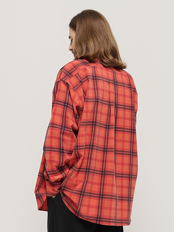 CORDUROY CLASSIC LOOSE FIT CHECK SHIRT (PINK)