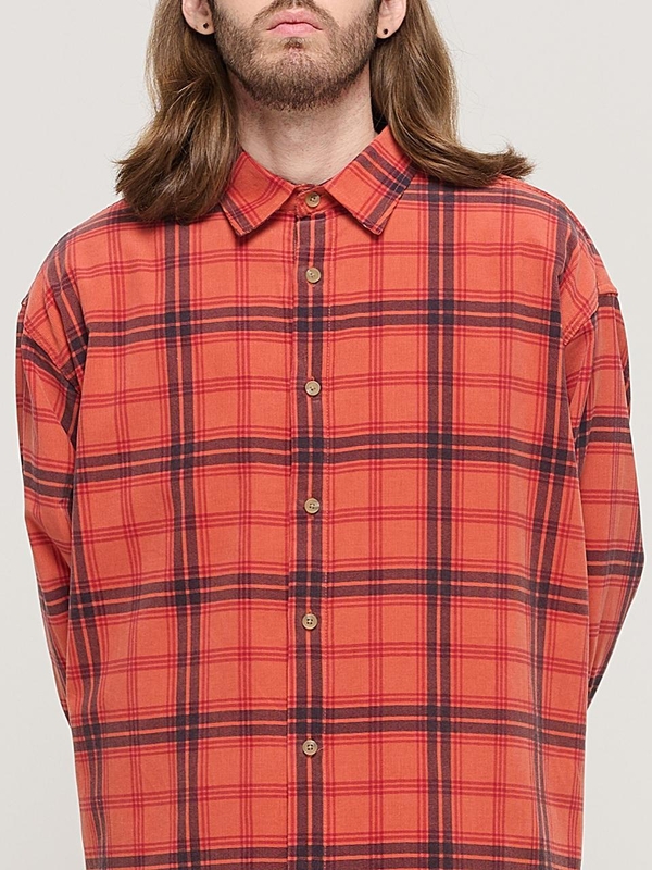 CORDUROY CLASSIC LOOSE FIT CHECK SHIRT (PINK)