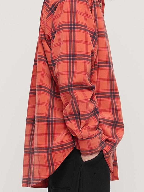 CORDUROY CLASSIC LOOSE FIT CHECK SHIRT (PINK)