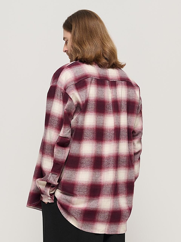 OMBRE FLANNEL CHECK SHIRT (RED)