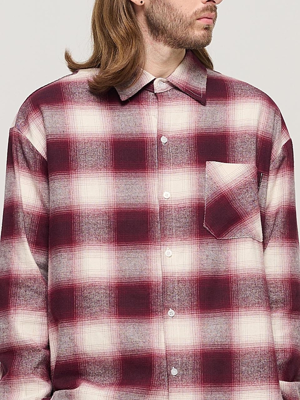 OMBRE FLANNEL CHECK SHIRT (RED)