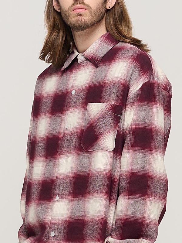 OMBRE FLANNEL CHECK SHIRT (RED)