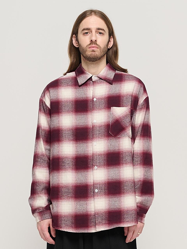 OMBRE FLANNEL CHECK SHIRT (RED)