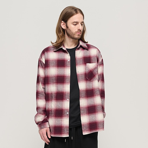 OMBRE FLANNEL CHECK SHIRT (RED)