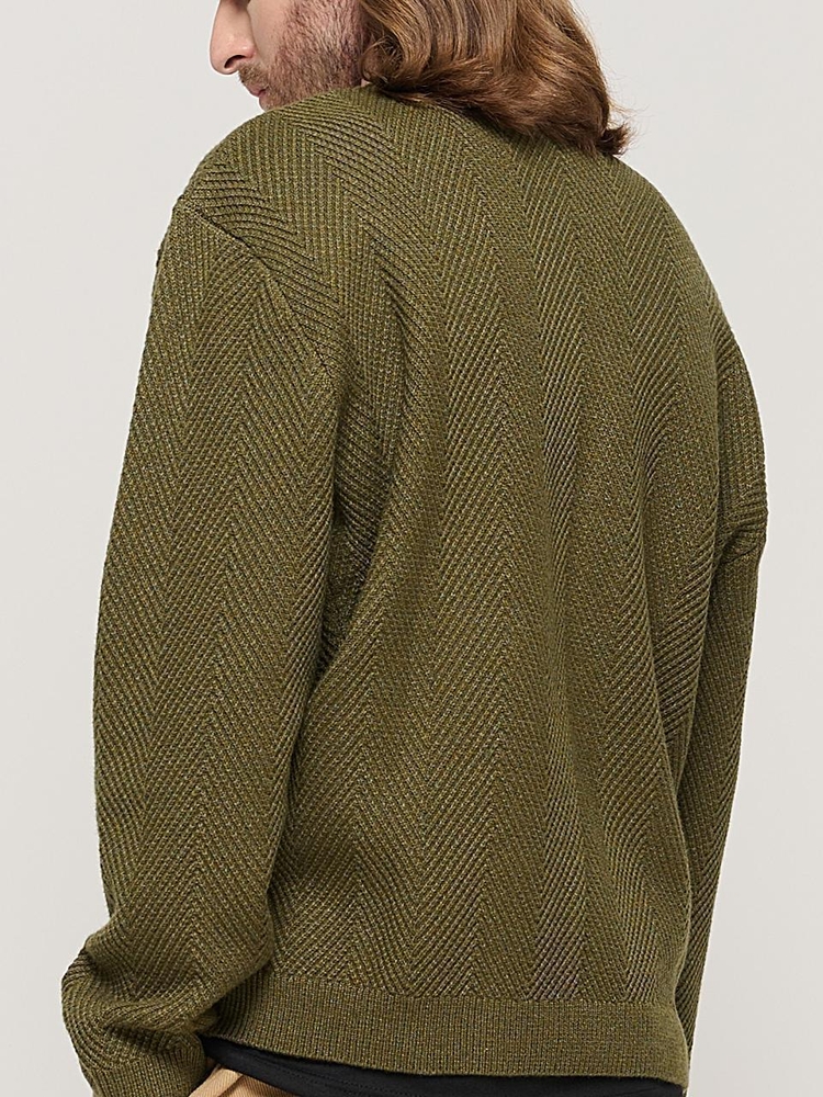 WASHABLE 2-WAY KNIT HACHI CARDIGAN (KHAKI)