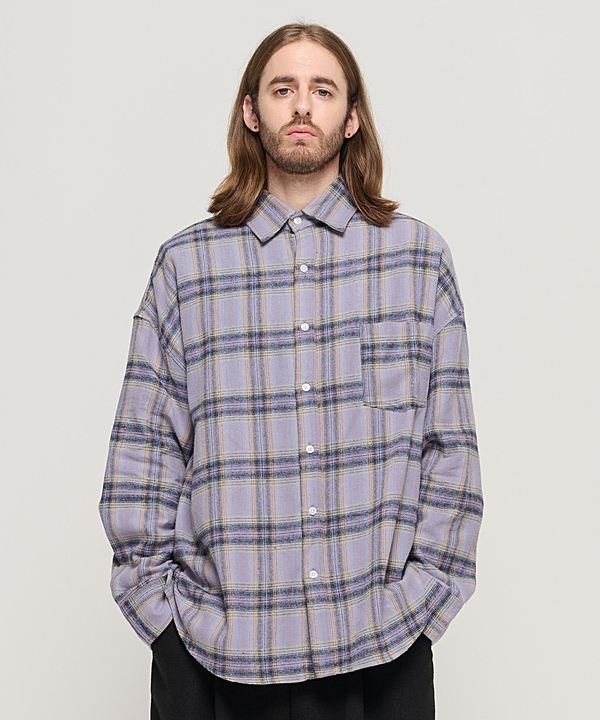 CB FLANNEL OVER CHECK SHIRT (LAVENDER)