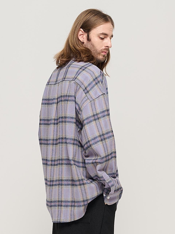 CB FLANNEL OVER CHECK SHIRT (LAVENDER)