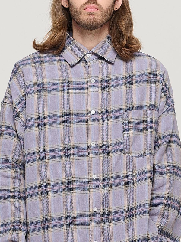 CB FLANNEL OVER CHECK SHIRT (LAVENDER)