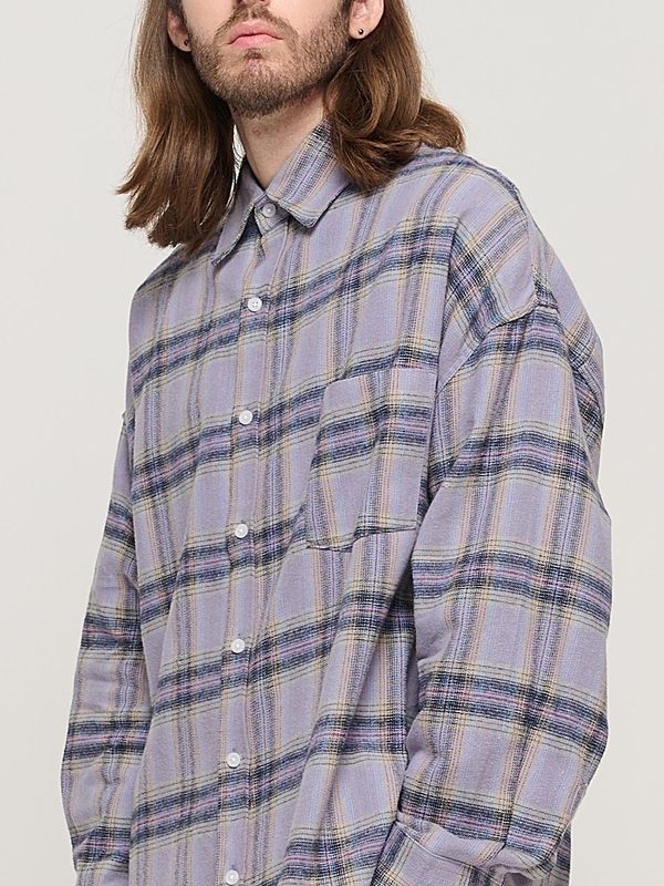 CB FLANNEL OVER CHECK SHIRT (LAVENDER)