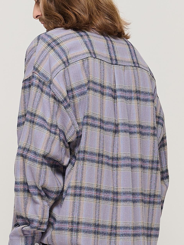 CB FLANNEL OVER CHECK SHIRT (LAVENDER)