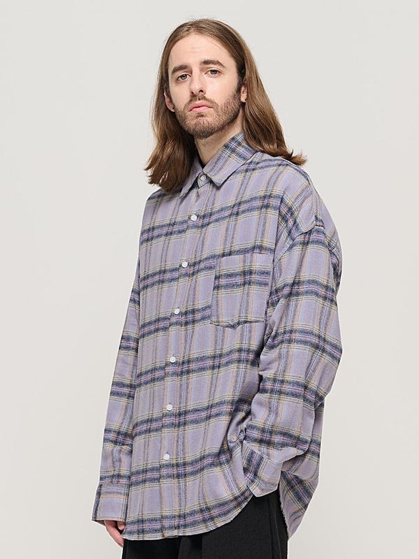 CB FLANNEL OVER CHECK SHIRT (LAVENDER)