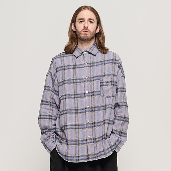 CB FLANNEL OVER CHECK SHIRT (LAVENDER)