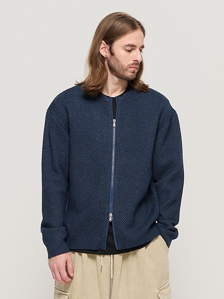 WASHABLE 2-WAY KNIT HACHI CARDIGAN (NAVY)