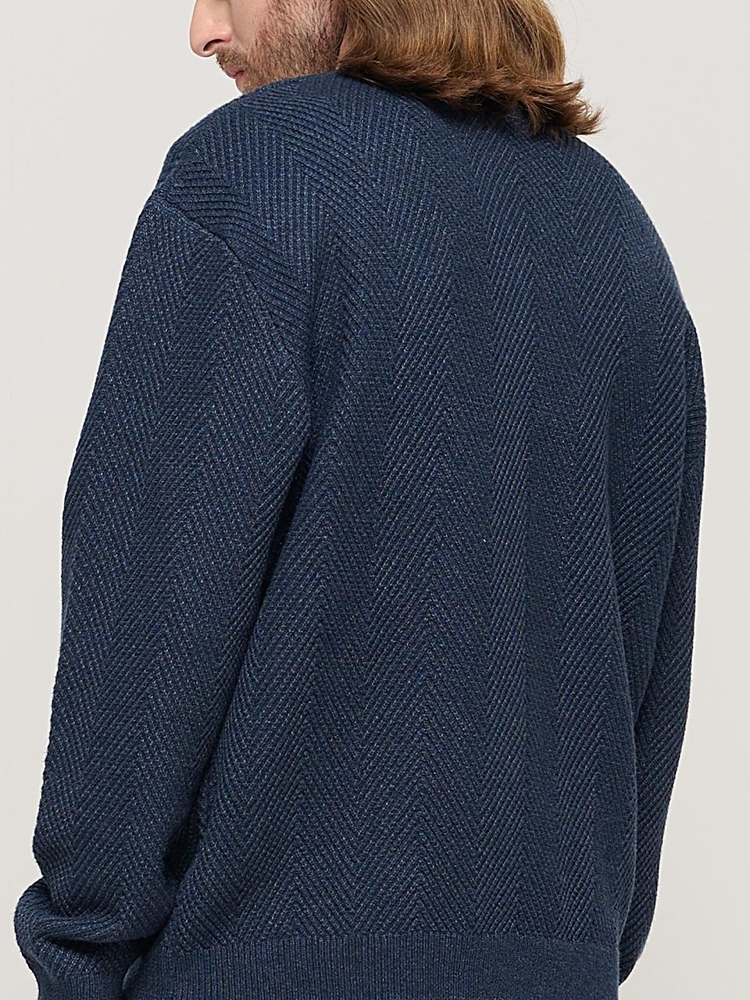 WASHABLE 2-WAY KNIT HACHI CARDIGAN (NAVY)