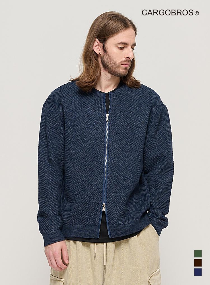 WASHABLE 2-WAY KNIT HACHI CARDIGAN (NAVY)