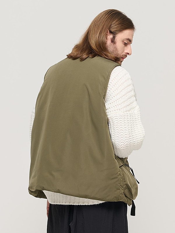 CB QUILTING MUTI POCKET PADDING VEST (KHAKI)