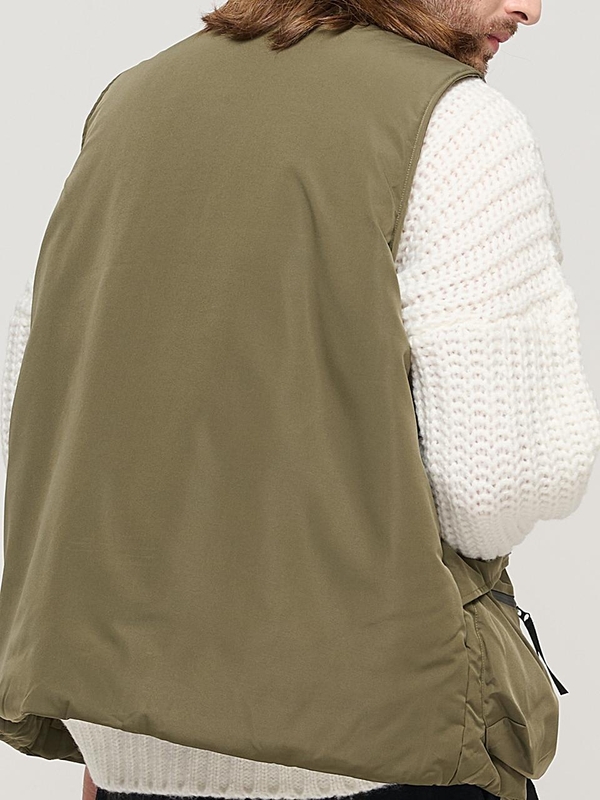 CB QUILTING MUTI POCKET PADDING VEST (KHAKI)