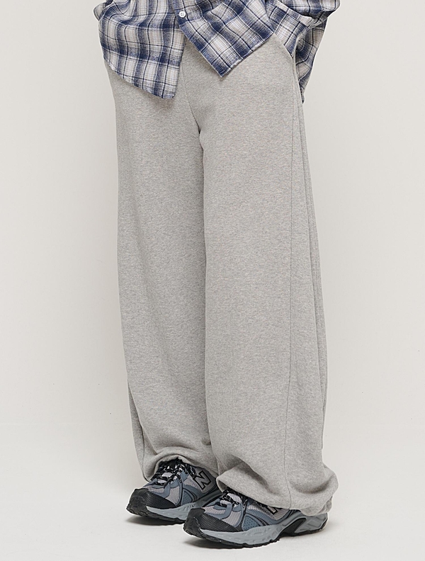 SIDE PINTUCK STANDARD SEMI-WIDE STRING PANTS (GRAY)