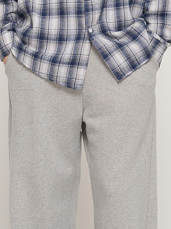 SIDE PINTUCK STANDARD SEMI-WIDE STRING PANTS (GRAY)