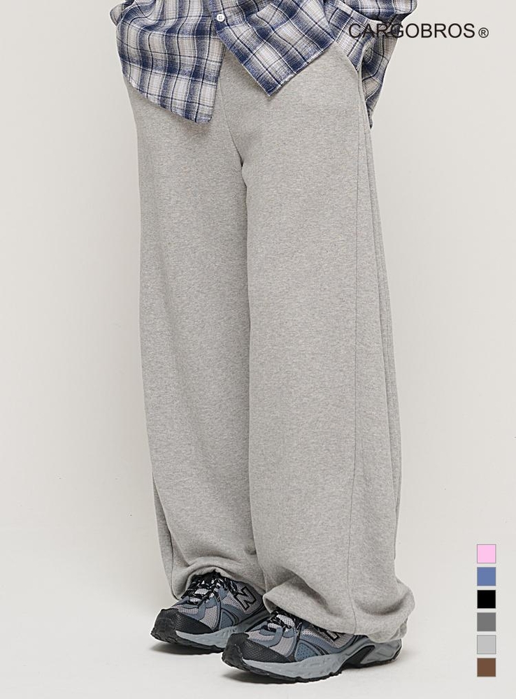 SIDE PINTUCK STANDARD SEMI-WIDE STRING PANTS (GRAY)