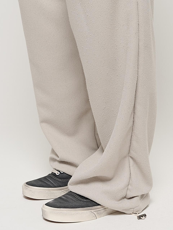 REVERS PINTUCK WIED BOUCLE SWEATPANTS (GRAY)