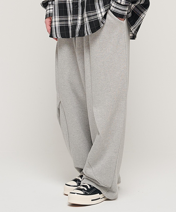 SIDE INCISION WIDE BALLOON PANTS (GRAY)