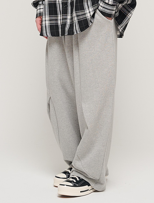 SIDE INCISION WIDE BALLOON PANTS (GRAY)