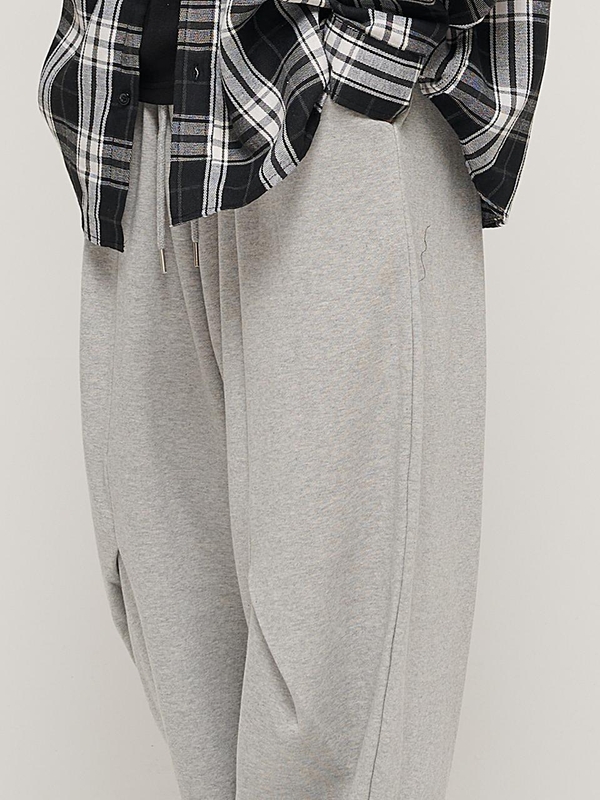 SIDE INCISION WIDE BALLOON PANTS (GRAY)