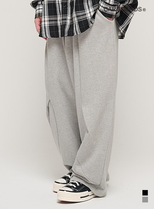 SIDE INCISION WIDE BALLOON PANTS (GRAY)