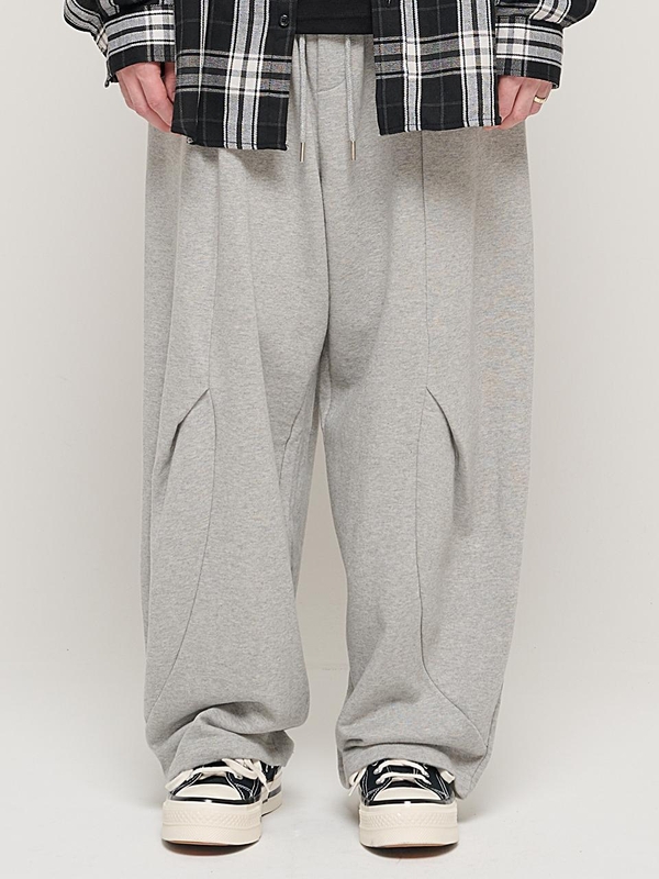 SIDE INCISION WIDE BALLOON PANTS (GRAY)