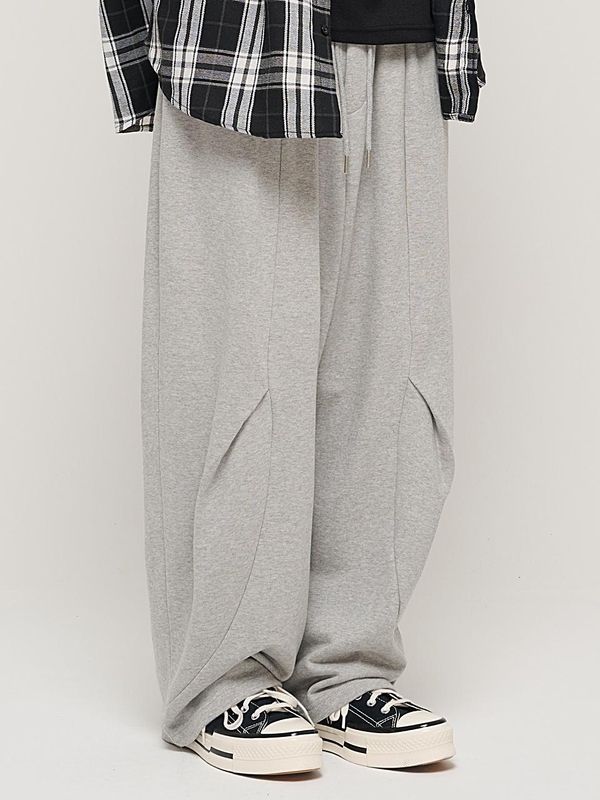 SIDE INCISION WIDE BALLOON PANTS (GRAY)