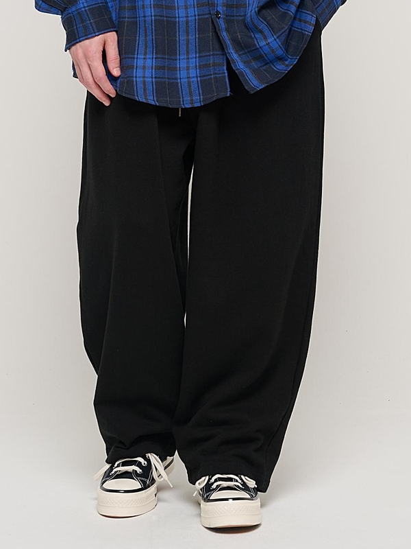 HIP POINT INCISION WIDE BALLOON PANTS (BLACK)