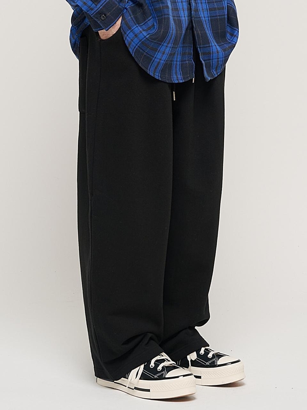 HIP POINT INCISION WIDE BALLOON PANTS (BLACK)