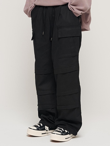 PARACHUTE CRACK CARGO WORK PANTS (BLACK)