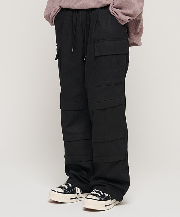 PARACHUTE CRACK CARGO WORK PANTS (BLACK)