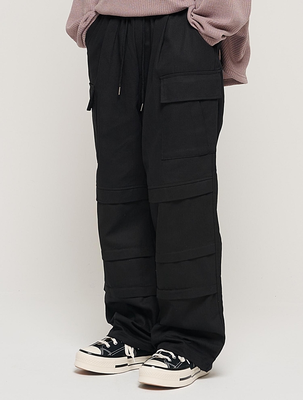 PARACHUTE CRACK CARGO WORK PANTS (BLACK)