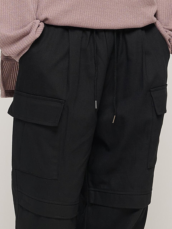 PARACHUTE CRACK CARGO WORK PANTS (BLACK)