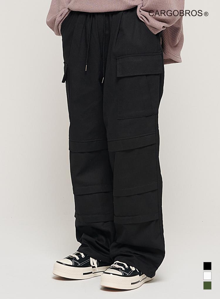 PARACHUTE CRACK CARGO WORK PANTS (BLACK)